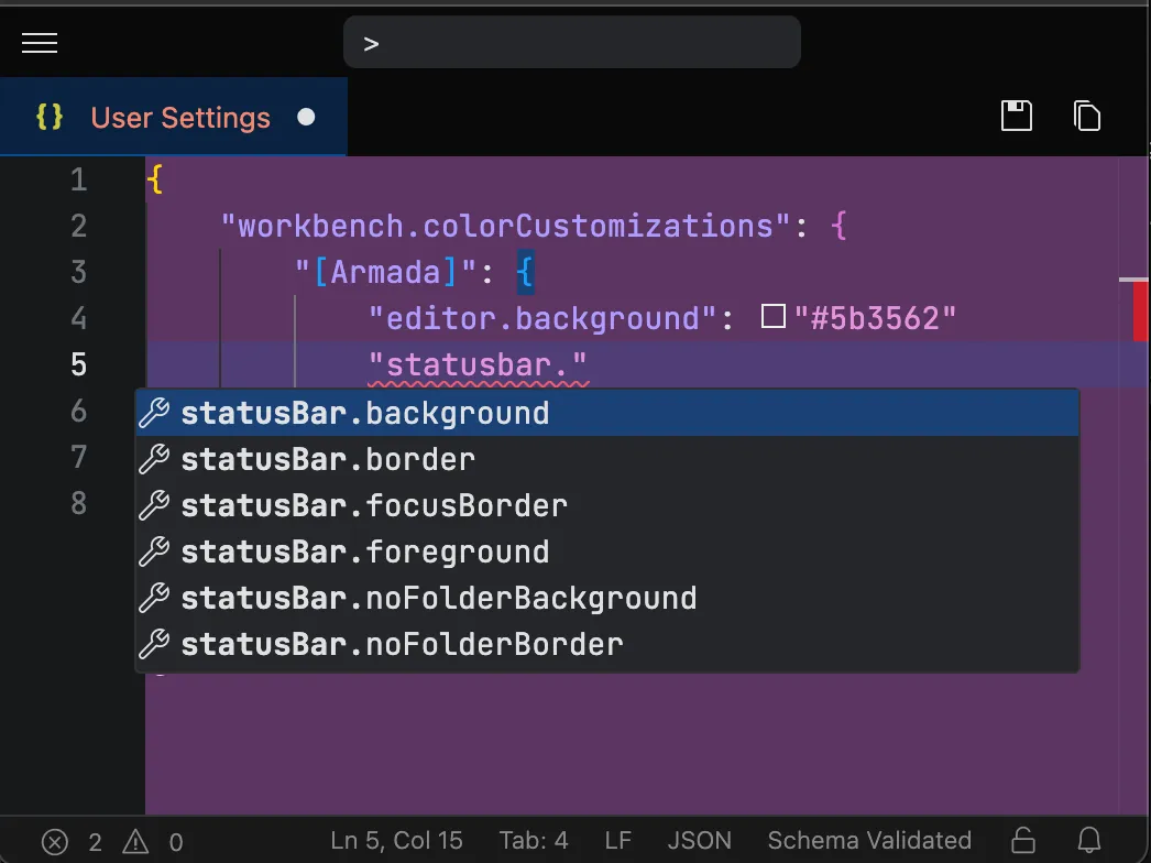 Color theme customization