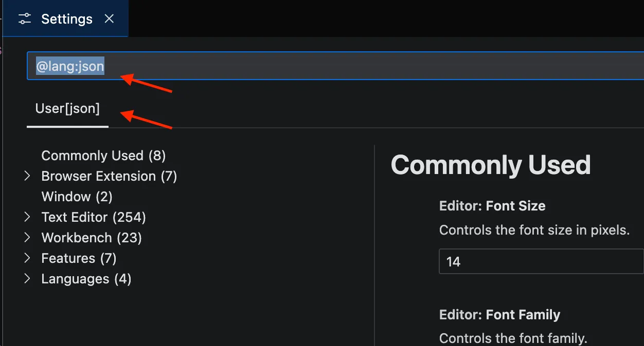 Settings language